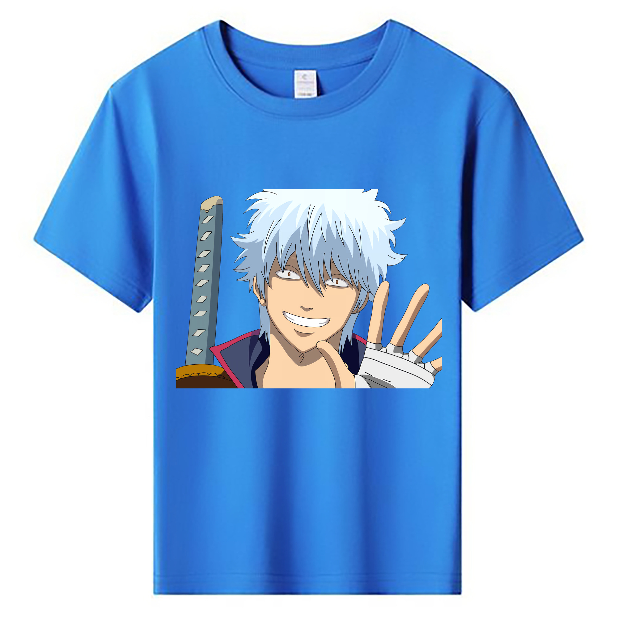 （画像用） ぎんたま 坂田銀時（さかたぎんとき） 神楽 志村新八（しむら しんぱち） GINTAMA Sakata Gintoki Kagura Shimura Shinpachi 綿100％キッズTシャツ（フロントプリント）